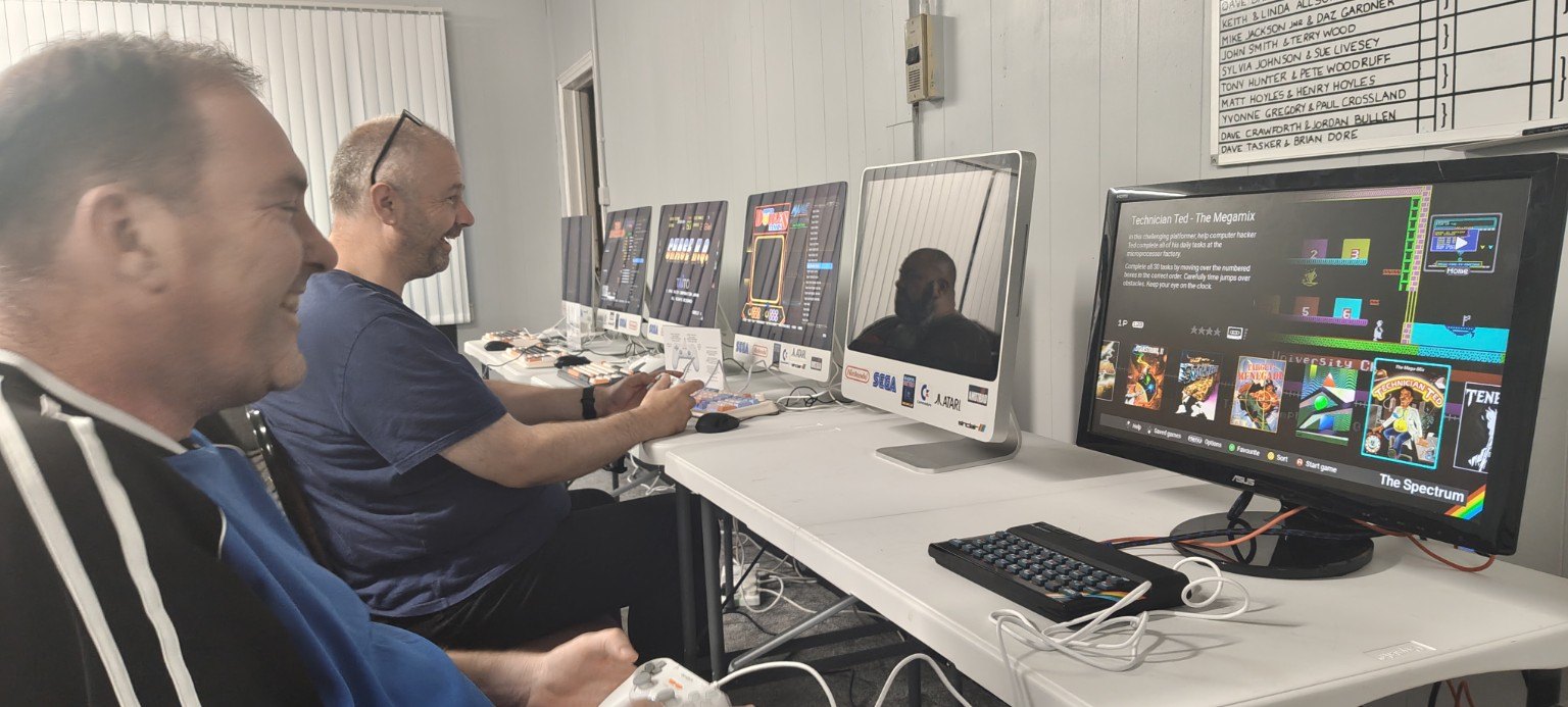 Members playing games on club computers