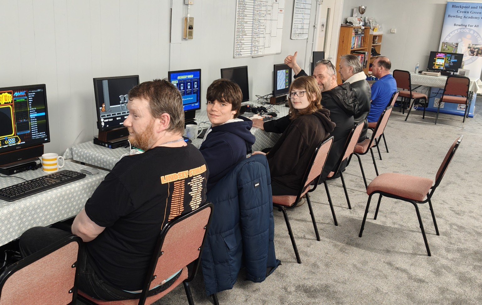 Members playing retro games at Blackpool Retro Video Game Club
